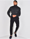 Pull fin col roulé