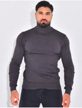 Pull fin col roulé