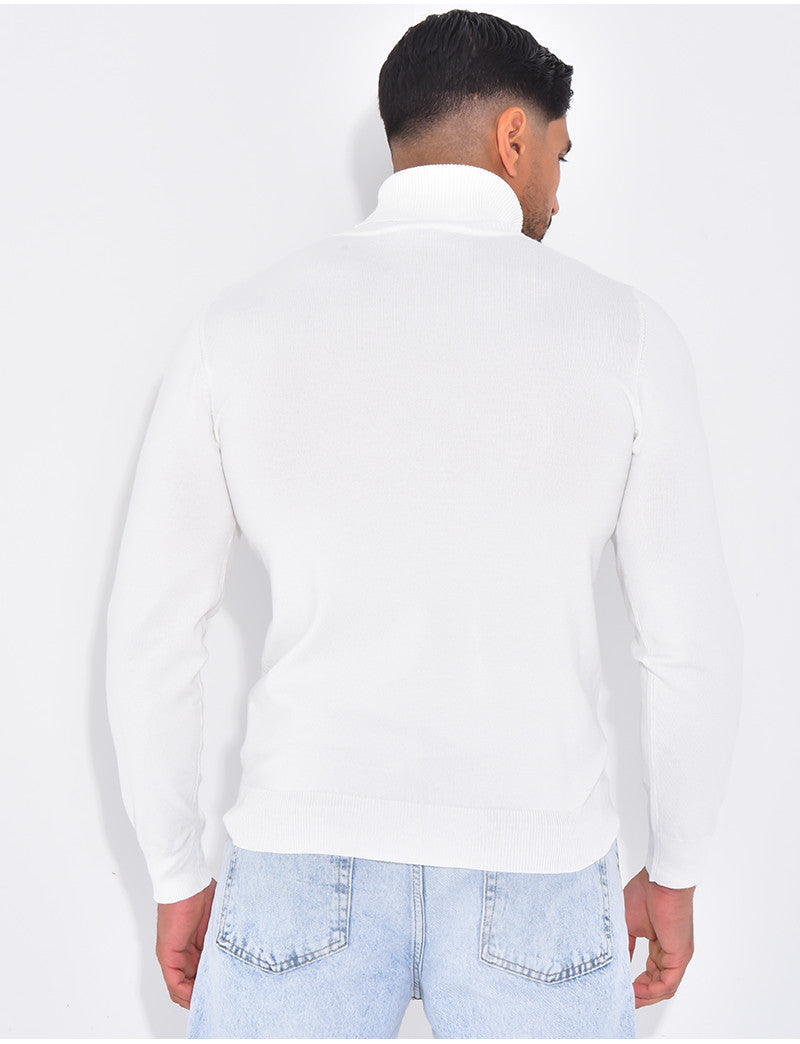 Pull fin col roulé