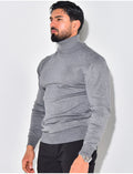 Pull fin col roulé