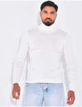Pull fin col roulé
