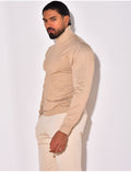 Pull fin col roulé