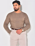 Pull fin en laine à motifs