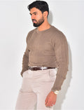 Pull fin en laine à motifs