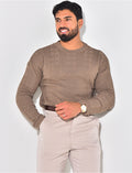 Pull fin en laine à motifs