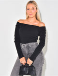Pull tout doux col carré ( peut se porter de 2 façons )
