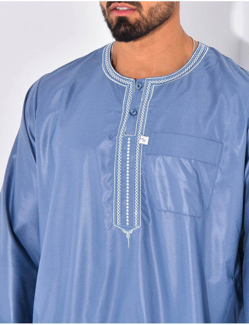 Qamis Pakistanais long satiné