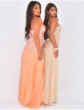 Robe bustier en sequins plissée