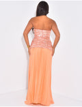 Robe bustier en sequins plissée