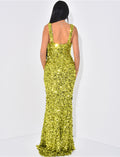 Robe de soirée longue à paillettes et sequins
