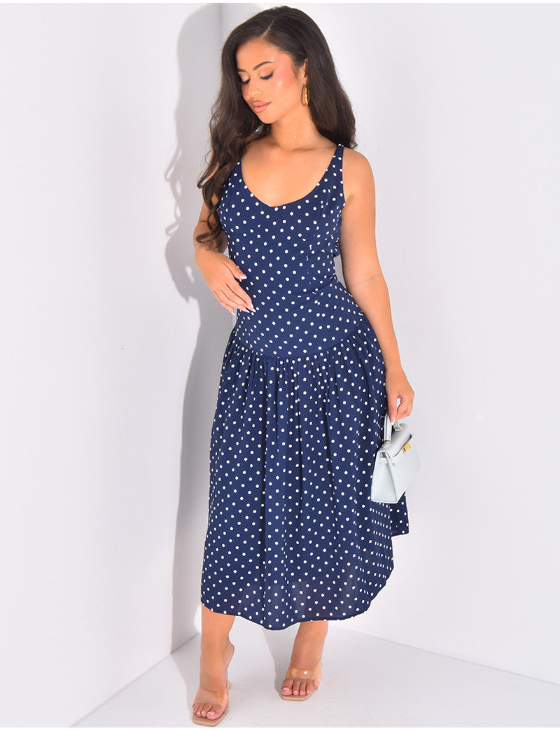 Robe à fines bretelles et petits pois