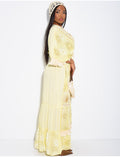 Robe bohème longue à broderies et perles