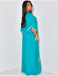 Abaya ample à broderies dorées