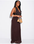 Robe longue ajouré à top dos nu et jupe longue