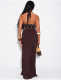Robe longue ajouré à top dos nu et jupe longue