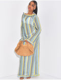 Robe longue en crochet dos nu multicolore