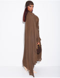 Robe fluide doublée à nouer à la taille effet plissé