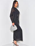 Robe asymétrique à strass