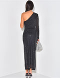 Robe asymétrique à strass