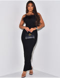 Robe bandage premium gainante à plumes
