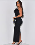 Robe bandage premium gainante à plumes