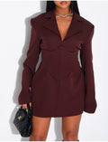 Robe style blazer courte à corset integré à la taille