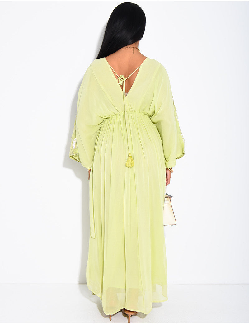 Robe bohème à perles et sequins