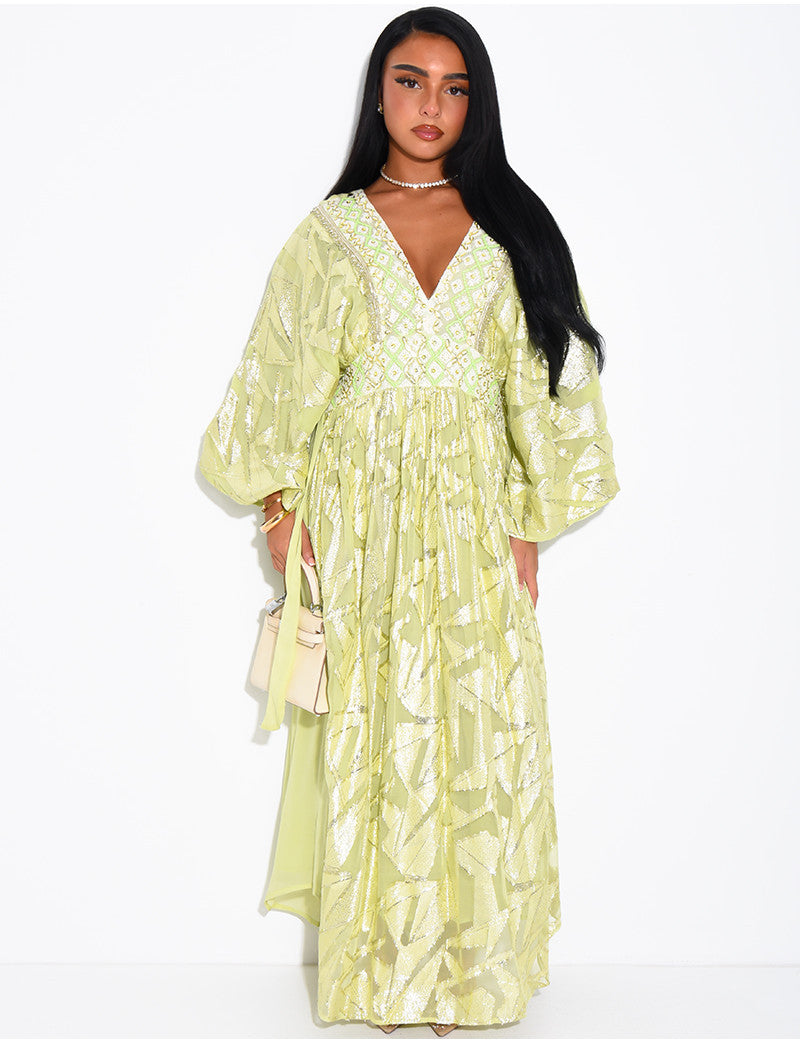 Robe bohème à perles et sequins