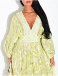 Robe bohème à perles et sequins