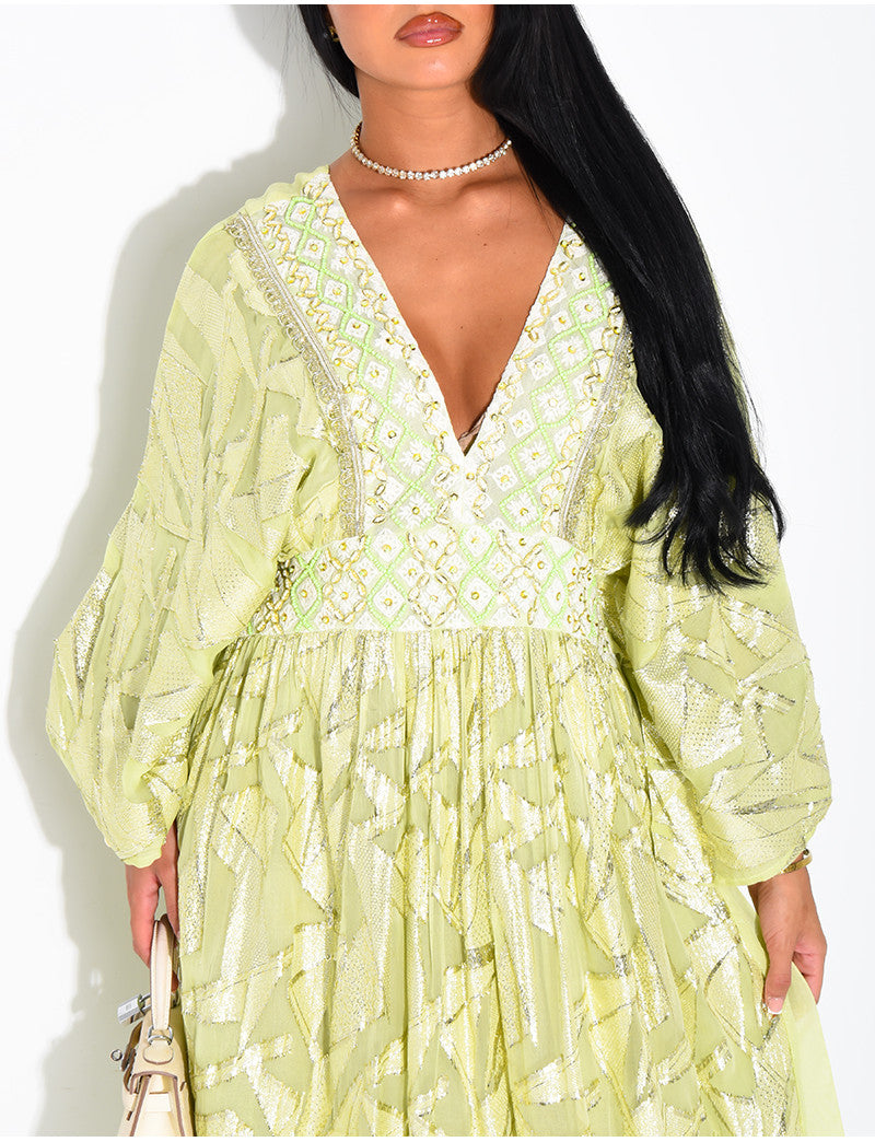Robe bohème à perles et sequins