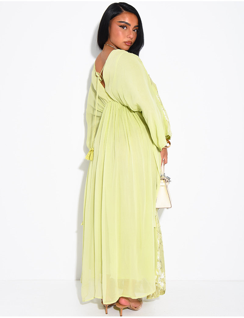 Robe bohème à perles et sequins