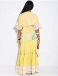 Robe bohème longue à broderies et perles