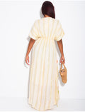 Robe bohème longue à broderies et perles