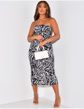 Robe bustier stretchy zebré