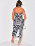Robe bustier stretchy zebré