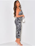 Robe bustier stretchy zebré
