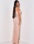 Robe bustier drapé à sequins
