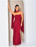 Robe bustier asymétrique à écharpe à nouer