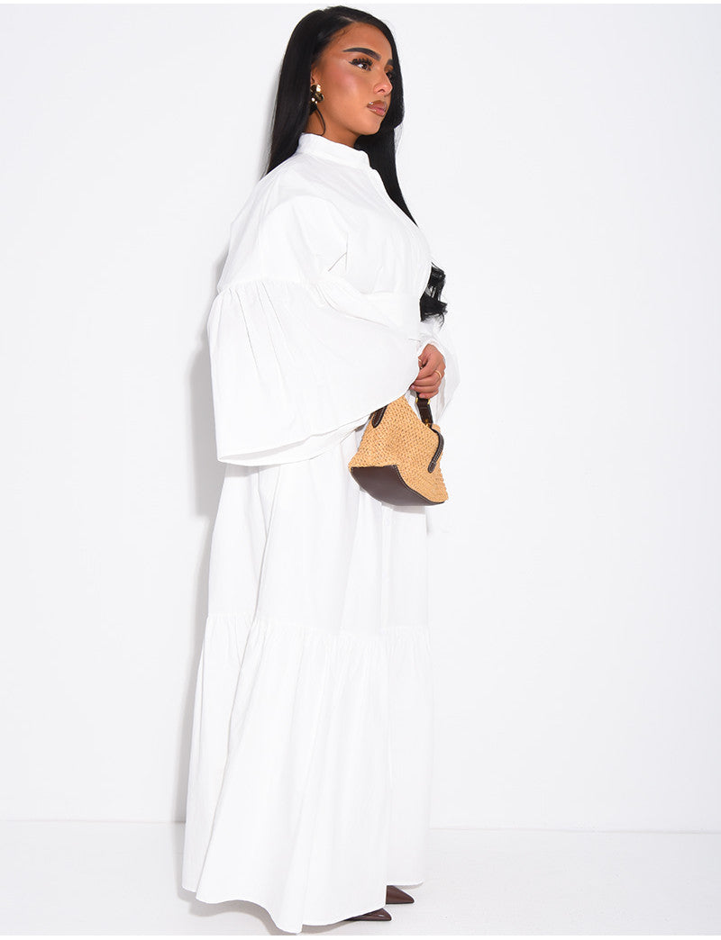 Robe chemise longue à nouer
