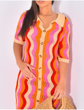 Robe de plage mi-longue en crochet