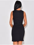Robe moulante courte à ceinture au col