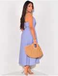 Robe bouffante en coton dos nu