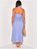 Robe bouffante en coton dos nu