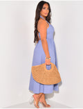 Robe bouffante en coton dos nu