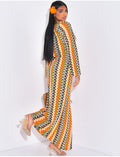 Robe longue en crochet multicolor