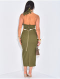 Robe longue dos nu en lin