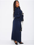 Robe en satin épais à nouer à la taille