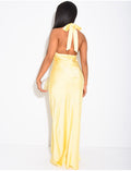 Robe longue en satin dos nu