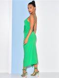 Robe froncée ajourée à anneaux