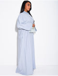 Abaya effet lin à boutons style asiatique au col